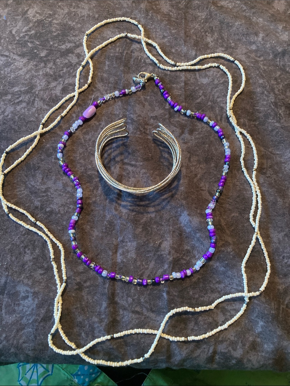 3 Piece Beaded Necklace & Wrist Cuff Set